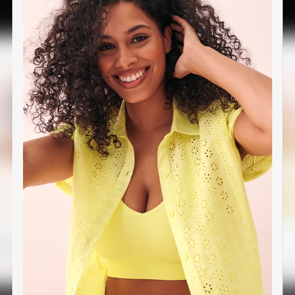 2 For $30 - Eyelet Shirt And Shorts Set